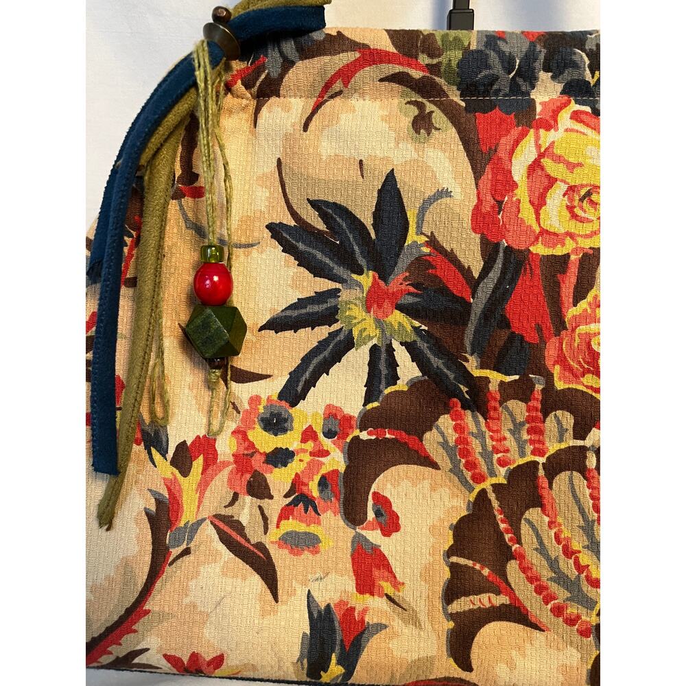 Atenti USA Made Large Floral Tapestry Satchel Handbag Purse - Picture 2 of 6